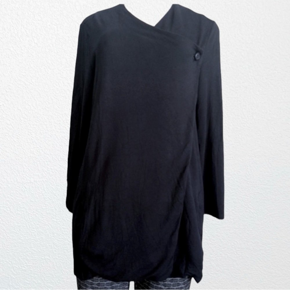Cupcakes & Cashmere Longline Asymmetrical Button Jersey Knit Jacket SZ M